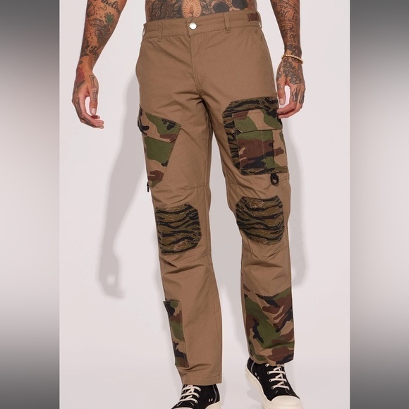 Patch up ripstop cargo men pants- Olive - Picture 1 of 8